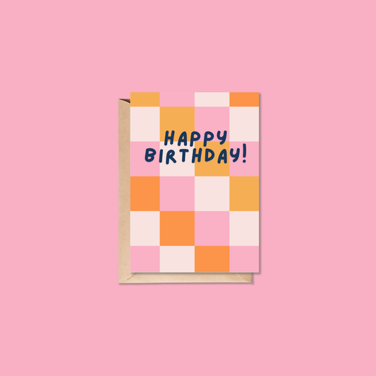 Checkered Happy Birthday Card