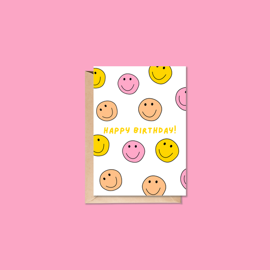 Smiley Pattern Birthday Card